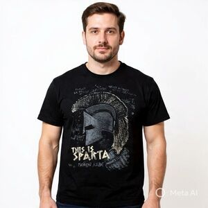 This Is Sparta Movie Graphic Tee Black Size XL